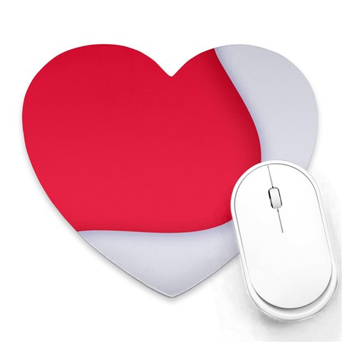 White Red Ripples Heart Mousepad from ArtsNow.com Front