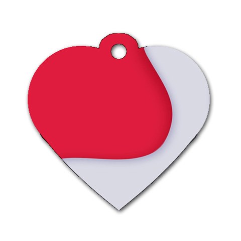 White Red Ripples Dog Tag Heart (One Side) from ArtsNow.com Front