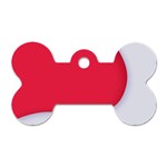 White Red Ripples Dog Tag Bone (One Side)