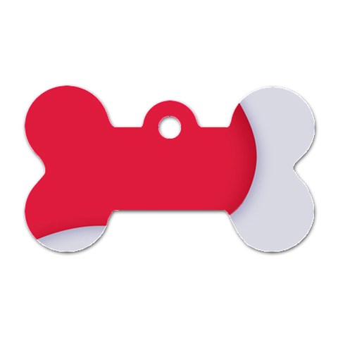 White Red Ripples Dog Tag Bone (Two Sides) from ArtsNow.com Front