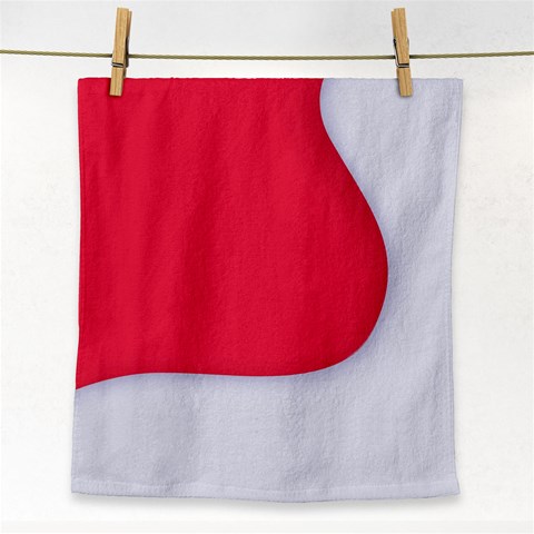 White Red Ripples Face Towel from ArtsNow.com Front