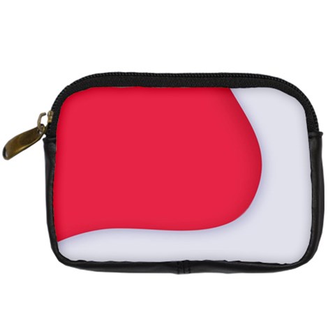 White Red Ripples Digital Camera Leather Case from ArtsNow.com Front