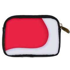 White Red Ripples Digital Camera Leather Case from ArtsNow.com Back