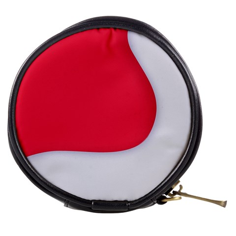 White Red Ripples Mini Makeup Bag from ArtsNow.com Front