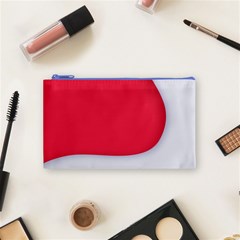 White Red Ripples Cosmetic Bag (Small) from ArtsNow.com Front