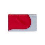 White Red Ripples Cosmetic Bag (Small)