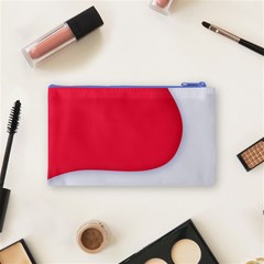 White Red Ripples Cosmetic Bag (Small) from ArtsNow.com Back