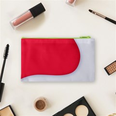 White Red Ripples Cosmetic Bag (Small) from ArtsNow.com Back