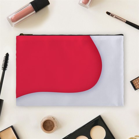 White Red Ripples Cosmetic Bag (Large) from ArtsNow.com Front