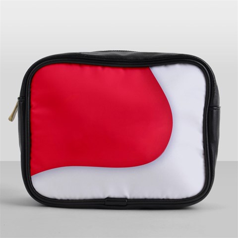 White Red Ripples Mini Toiletries Bag (One Side) from ArtsNow.com Front