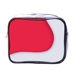 White Red Ripples Mini Toiletries Bag (One Side)