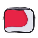 White Red Ripples Mini Toiletries Bag (Two Sides)