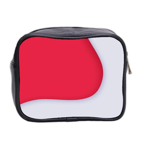 White Red Ripples Mini Toiletries Bag (Two Sides) from ArtsNow.com Back