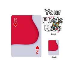 White Red Ripples Playing Cards 54 Designs (Mini) from ArtsNow.com Front - Heart2