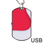 White Red Ripples Dog Tag USB Flash (One Side)