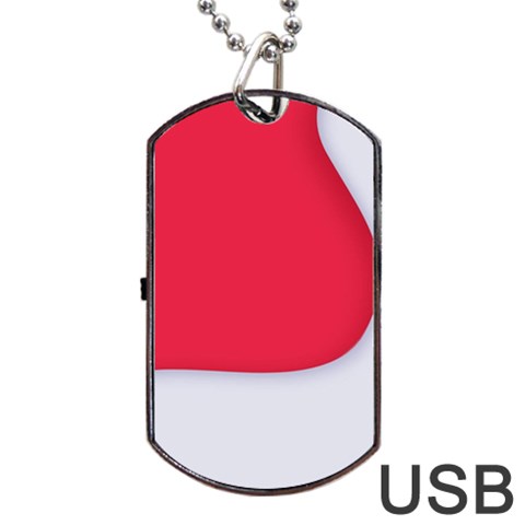 White Red Ripples Dog Tag USB Flash (Two Sides) from ArtsNow.com Front