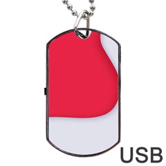 White Red Ripples Dog Tag USB Flash (Two Sides) from ArtsNow.com Front