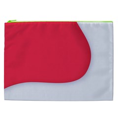 White Red Ripples Cosmetic Bag (XXL) from ArtsNow.com Front