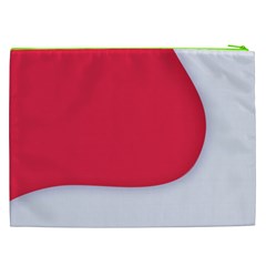 White Red Ripples Cosmetic Bag (XXL) from ArtsNow.com Back