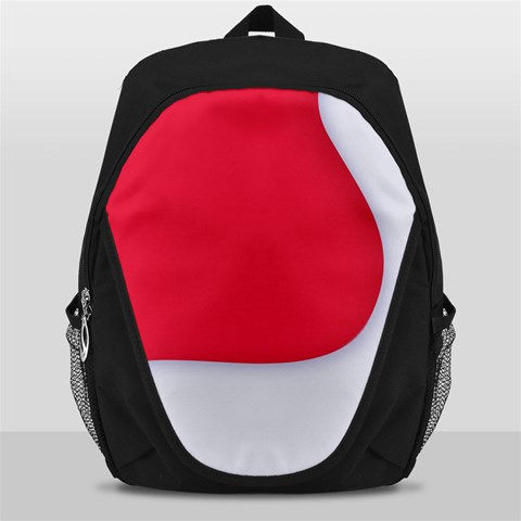 White Red Ripples Backpack Bag from ArtsNow.com Front