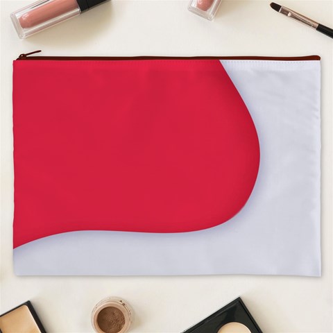 White Red Ripples Cosmetic Bag (XXXL) from ArtsNow.com Front