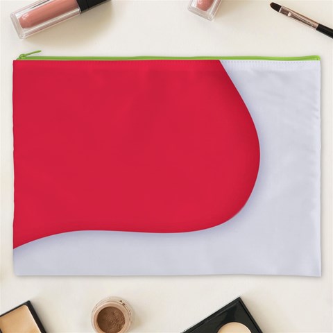 White Red Ripples Cosmetic Bag (XXXL) from ArtsNow.com Front