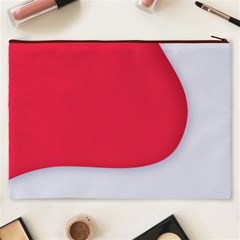 White Red Ripples Cosmetic Bag (XXXL) from ArtsNow.com Back