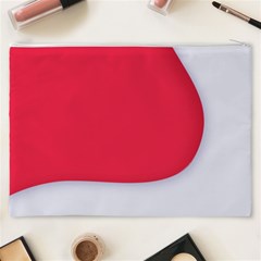 White Red Ripples Cosmetic Bag (XXXL) from ArtsNow.com Back