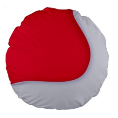 White Red Ripples Large 18  Premium Round Cushions from ArtsNow.com Front