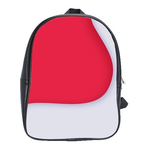 White Red Ripples School Bag (XL) from ArtsNow.com Front