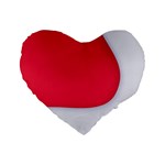 White Red Ripples Standard 16  Premium Heart Shape Cushions