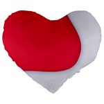 White Red Ripples Large 19  Premium Heart Shape Cushions