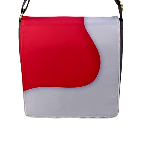 White Red Ripples Flap Closure Messenger Bag (L) from ArtsNow.com Front