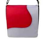 White Red Ripples Flap Closure Messenger Bag (L)