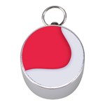 White Red Ripples Mini Silver Compasses