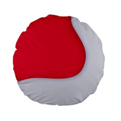 White Red Ripples Standard 15  Premium Flano Round Cushions from ArtsNow.com Front