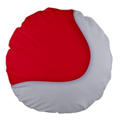 White Red Ripples Large 18  Premium Flano Round Cushions from ArtsNow.com Back