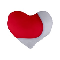 White Red Ripples Standard 16  Premium Flano Heart Shape Cushions from ArtsNow.com Front