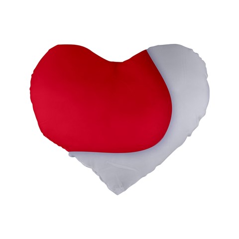 White Red Ripples Standard 16  Premium Flano Heart Shape Cushions from ArtsNow.com Back