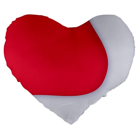 White Red Ripples Large 19  Premium Flano Heart Shape Cushions from ArtsNow.com Front