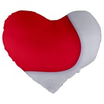 White Red Ripples Large 19  Premium Flano Heart Shape Cushions