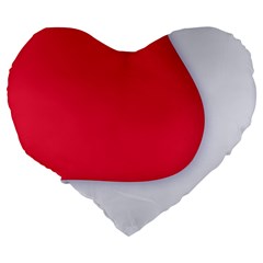 White Red Ripples Large 19  Premium Flano Heart Shape Cushions from ArtsNow.com Back