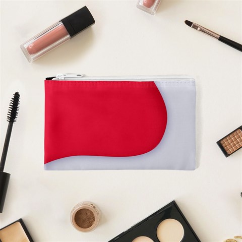 White Red Ripples Cosmetic Bag (XS) from ArtsNow.com Front