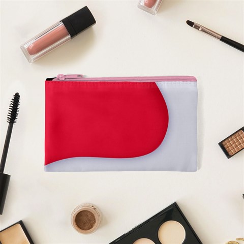 White Red Ripples Cosmetic Bag (XS) from ArtsNow.com Front