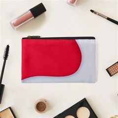 White Red Ripples Cosmetic Bag (XS) from ArtsNow.com Front