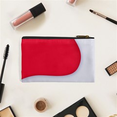 White Red Ripples Cosmetic Bag (XS) from ArtsNow.com Back