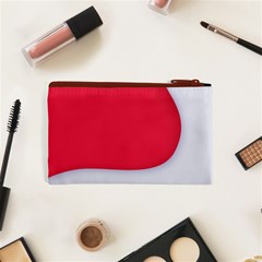 White Red Ripples Cosmetic Bag (XS) from ArtsNow.com Back