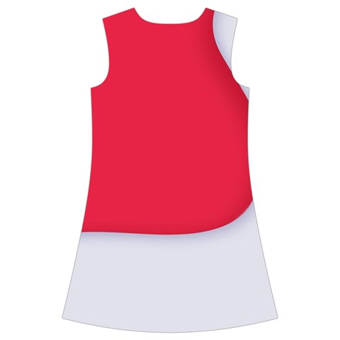 White Red Ripples Kids  Short Sleeve Velvet Dress from ArtsNow.com Back