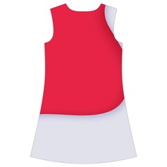 White Red Ripples Kids  Short Sleeve Velvet Dress from ArtsNow.com Back