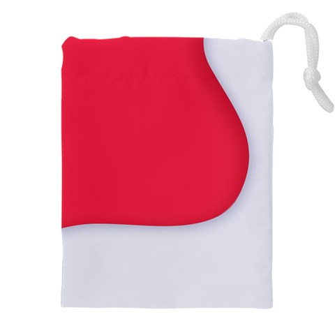 White Red Ripples Drawstring Pouch (4XL) from ArtsNow.com Front